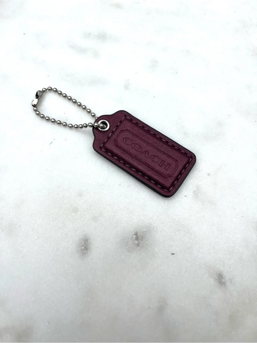 COACH Vintage Metallic Hang Tag, Maroon Red